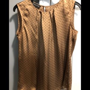 Jones New York Tan Sleeveless Blouse